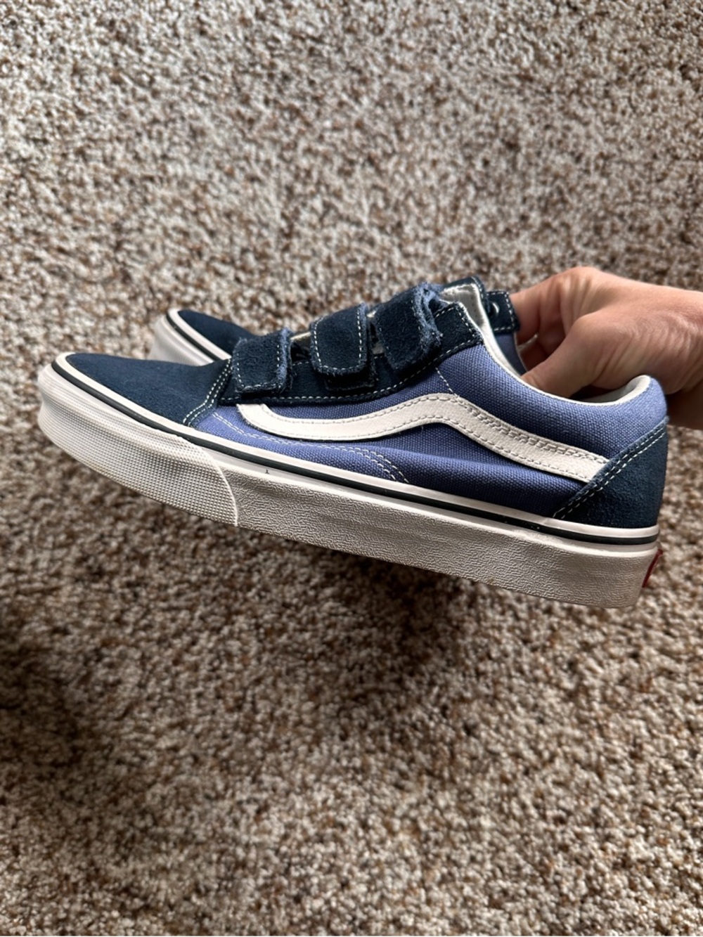 Blue Velcro vans size 7 - Picture 2 of 7
